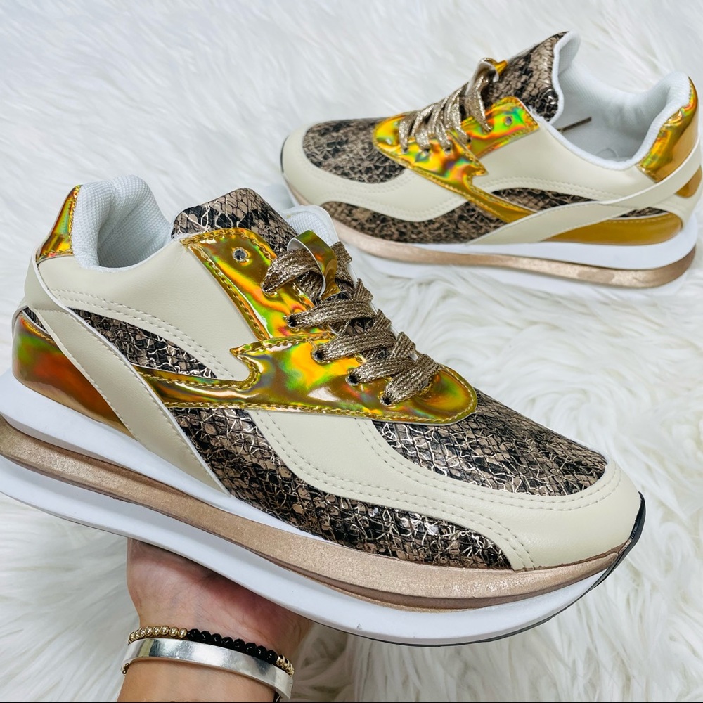 Beige snake chunky sneaker - Picture 10 of 11